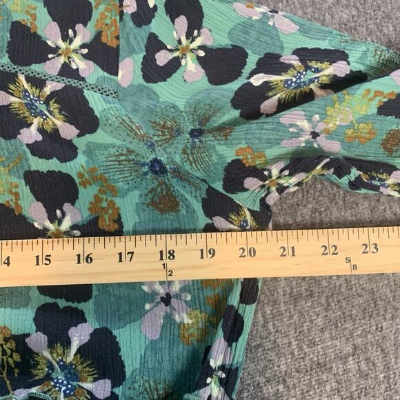 Knox Rose Dress Womens XL Tiered Ruffle Boho Floral Peasant Long Sleeve Rayon - Picture 7 of 8